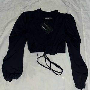 Katherine Mayo Black Long Sleeve Vest For Women Size Small